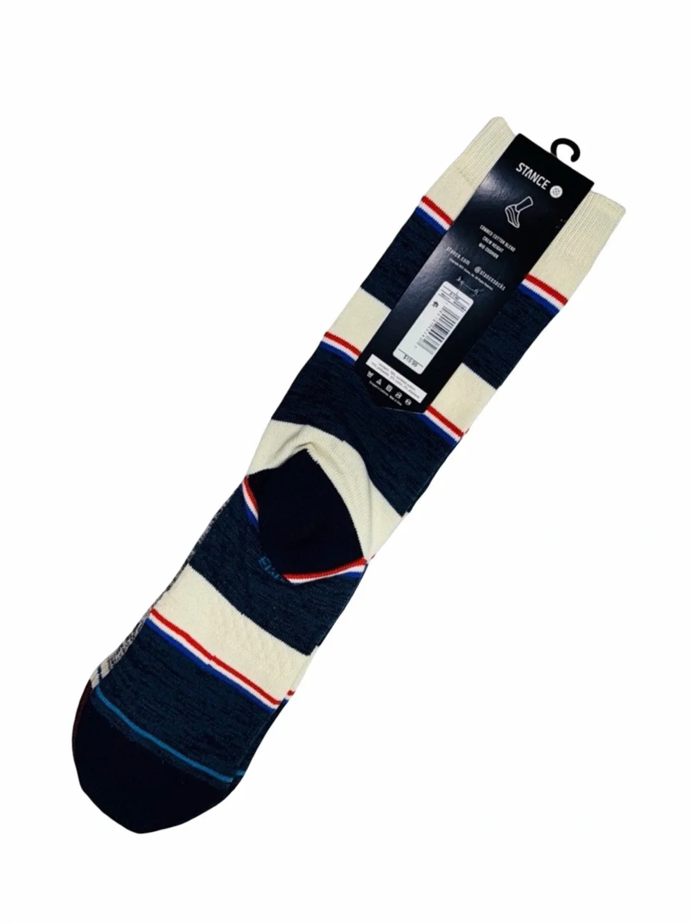 STANCE Striped Blanket Crew Socks - 2 Pack - Size Large - 4 Sets (8 Pairs)